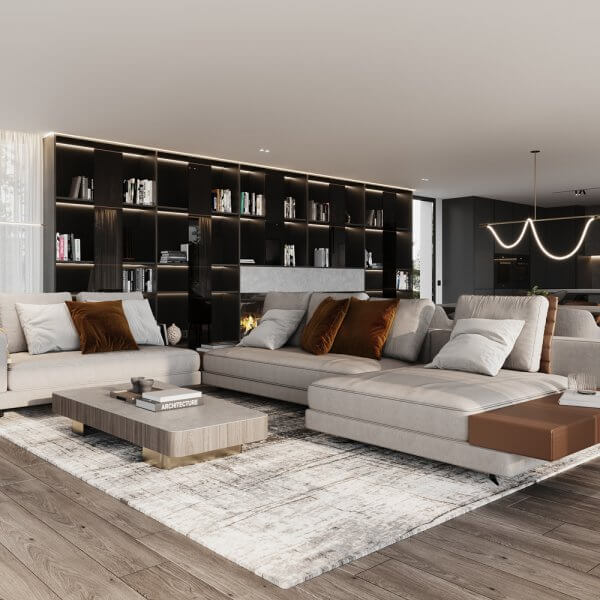 Luxury villa 56 living room veyrier du lac by capezzone architecture